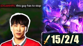 Rank 1 Challenger Destroyed Doublelift using Riven and it Tilts Him so much