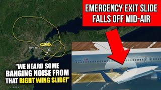 Emergency exit slide FALLS off Delta Airlines Boeing 767 in NYC