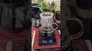 V60 coffee drip method setup , brewing equipment timemore, airflow , k90 and Brazilian  beans