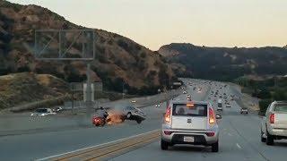 Road rage sparks crash chaos on LA freeway