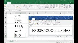 Shortcut Key to do Superscript & Subscript in MS Excel & Word