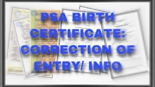 PSA Birth Certificate: Paano Iwasto ang maling Entry?