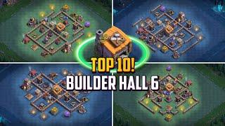 TOP 10! Builder Hall 6 (BH6) Base Layout + Copy Link 2024 | Clash of Clans