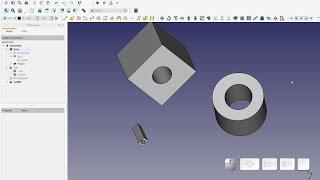 FreeCAD Boolean Cut 3 Ways to Subtract Geometry ( Re-Posted Correct Footage )