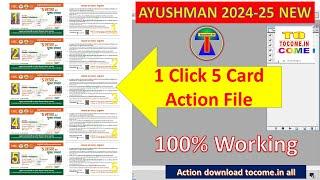 1 click 5 new ayushman card action download 2024-25 new ayushman card 1 click me print kaise karen