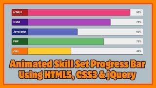 Animated Skill Set Progress Bar Using HTML5, CSS3 and jQuery | Progress Bar | Skill Set Design