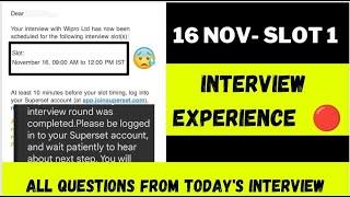 16 November Wipro Interview Questions | Interview experience of Wipro Discussion round | WASE