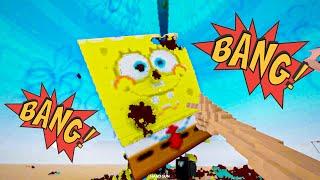Spongebob, Patrick, Squidward smashing by TNT (minecraft tools)