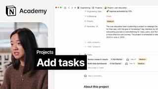 Adding tasks to a project
