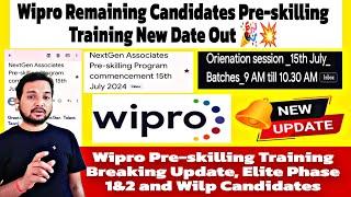 Good News: Wipro NGA Pre-skilling Training Update | Survey Form,Connect Session | Onboarding Update