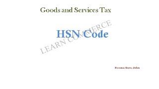 HSN Code under GST (Malayalam)