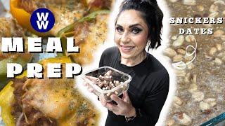 CLEAN EATING WW MEAL PREP FOR WEIGHT LOSS - PB BAKED OATMEAL - STUFFED PEPPERS & SNICKERS DATES!