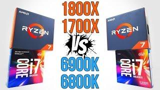 RYZEN 1800X vs INTEL 6900K (1700X vs 6800K)