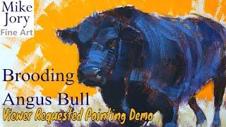 How to paint a black angus bull using interactive acrylics