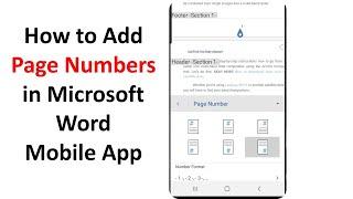 How to Add Page Numbers in Word App mobile phone