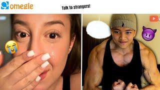 Prank on Omegle but i am Jacked Baby...SHE STARTED CRYING!