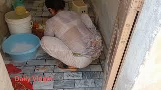 Cleaning Vlog Full 2024 || Pakistani house wife vlog || floor cleaning of washroom  || Hot Vlog