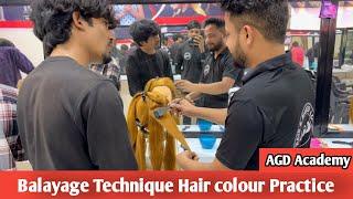 AGD Academy | Balayage technique, hair colour practice | salon academy