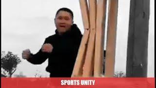 Breaking wooden and metal sticks - Crazy Muay Thai fighter | Sports Unity