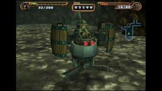 Zek messes around with Ridepod weapons in Dark Cloud 2