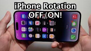 iPhone 14 How to Rotate & Lock Screen Orientation!