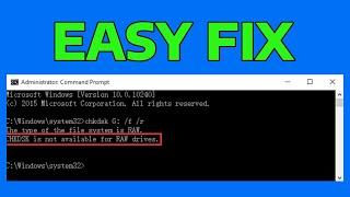 How To Fix The Type of The File System is RAW. CHKDSK is Not Available For RAW Drives