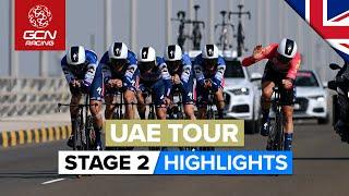 Teams Go Head-To-Head Against The Clock | UAE Tour 2023 Highlights - Stage 2