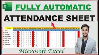 How to make Attendance Sheet in Ms Excel | How to make fully automatic attendance