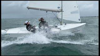 Big breeze Snipe sailing with Kathleen Tocke & Charlie Bess at the 2020 US Women's Snipe Nationals