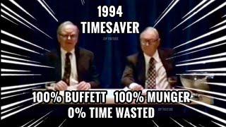 TIMESAVER EDIT 1994 Berkshire Hathaway Annual Meeting FULL Q&A with Warren Buffett Charlie Munger