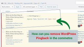 How to Manage Internal Links Pingbacks in WordPress Comments?