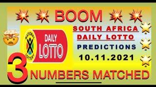 10.11.2021 | SOUTH AFRICA Daily Lotto Predictions for today | BOOM  |