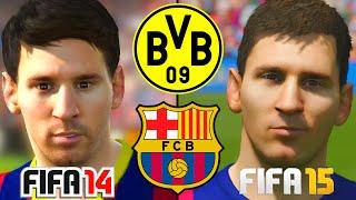 FIFA 15 vs  FIFA 14 Spielergesichter : FC Barcelona & Borussia Dortmund HD