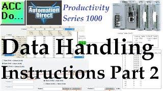 Productivity 1000 Series PLC Data Handling Instructions Part 2