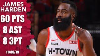 James Harden scores 60 points in 31 minutes for Rockets vs. Hawks | 2019-20 NBA Highlights