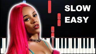 Doja Cat - Streets (SLOW EASY PIANO TUTORIAL)