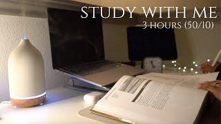 3 Hour Study With Me |  Soft Rain ️ | Pomodoro 50/10
