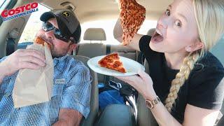 trying COSTCO FOODS for the FIRST TIME with my dad!! | Chicken Bake, Pizza, Churro, etc...