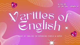 VARIETIES OF ENGLISH LANGUAGE | ENG 2603