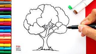 Cómo dibujar un ÁRBOL (desde cero - fácil) | How to draw a Tree