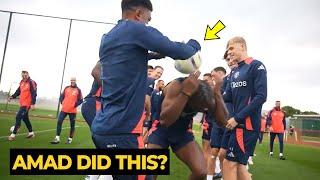 Amad Diallo trolled Tyrell Malacia as he returned to training group ahead Crystal Palace game