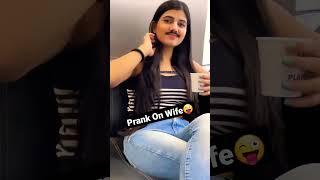 Mustache Prank On Wife  #shorts #prank #prankonwife #funnyvideo