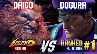 SF6 ▰ DAIGO (Akuma) vs DOGURA (#1 Ranked M.Bison) ▰ High Level Gameplay