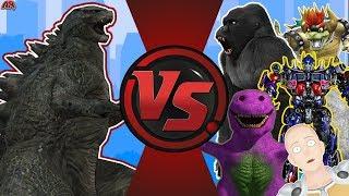 Godzilla vs The World! (Godzilla vs Optimus Prime, King Kong, Barney, & More) Godzilla Animation