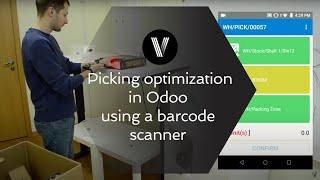 Odoo Batch picking + walking minimization. Picking optimization in Odoo using a barcode scanner.