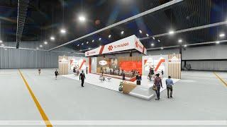 Exhibition stall rendering walkthrough