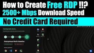 How to Create Free RDP | No Credit Card | 2500+ Mbps Download Speed