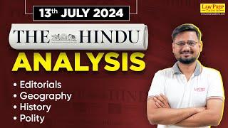 Daily HINDU News Paper Analysis | 13th July | The HINDU for CLAT 2025 by Swatantra Sir