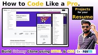 Code Like A Pro  Build Udemy Clone using HTML & CSS From Scratch  