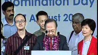 Dr Tan Cheng Bock's speech on Nomination Day, Aug 17 2011